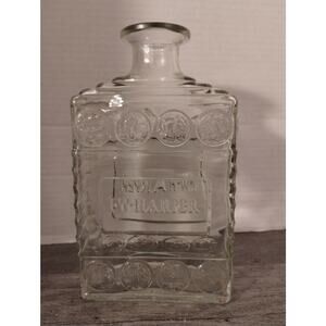 Vintage IW Harper Kentucky Bourbon Whiskey Glass Decanter Bar Bottle
